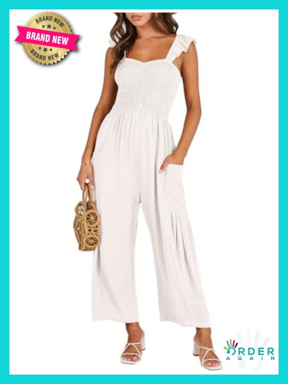 Women Sleeveless Linen Blend Jumpsuit with Pockets Travel Outfit
